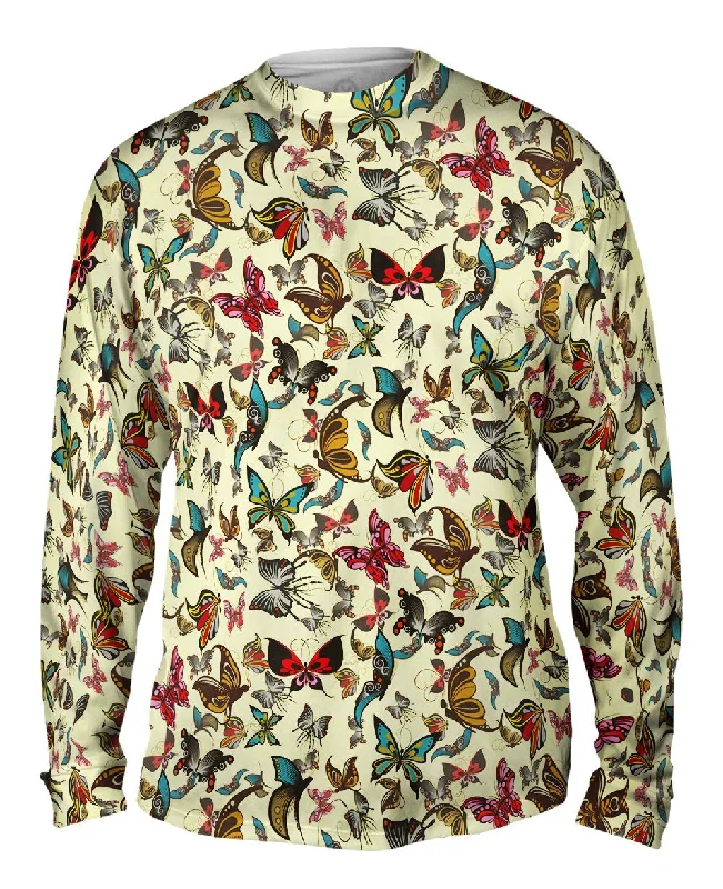 Ribbed Long Sleeve-Tribal Beautiful Butterflies