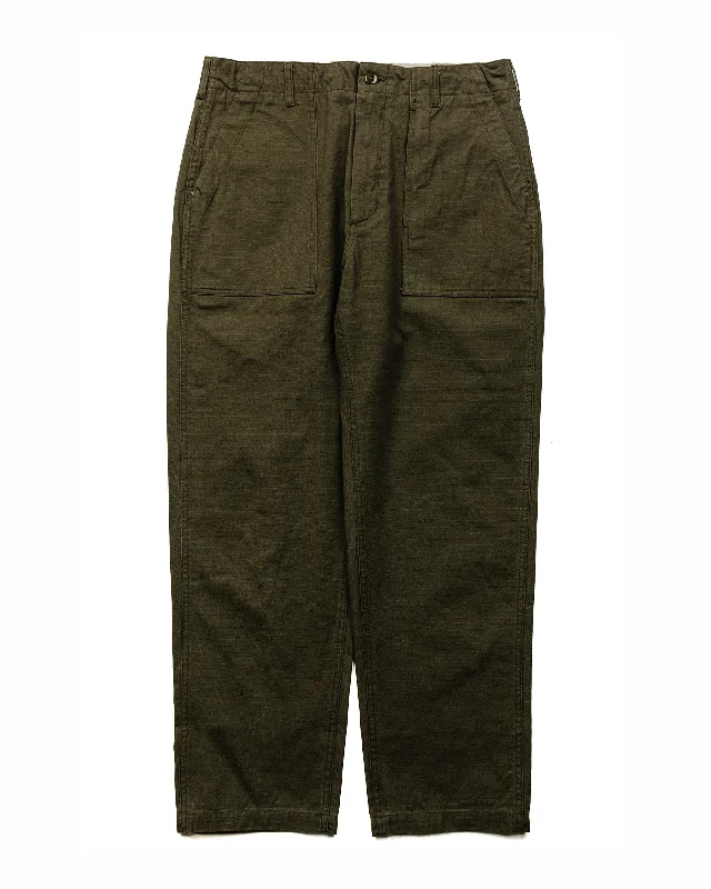 Travel Pants-Engineered Garments Fatigue Pant Olive Heavyweight Cotton Ripstop