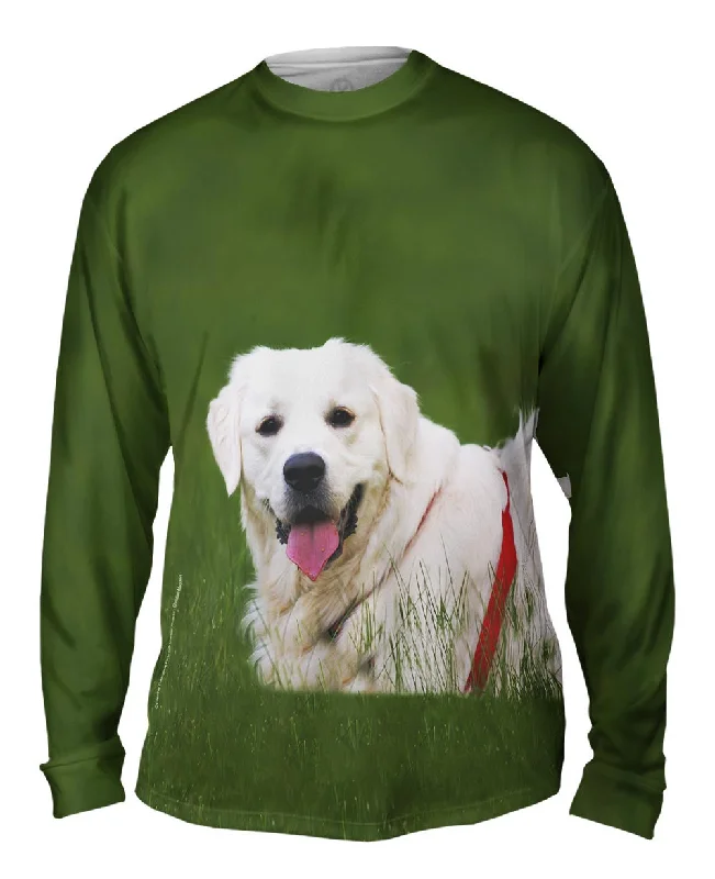 Layered Long Sleeve-White Lab On Grass