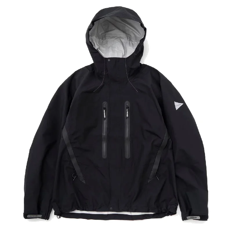 Zip-up Outdoor Jacket-And Wander 2.5L Hiker Rain Jacket Black