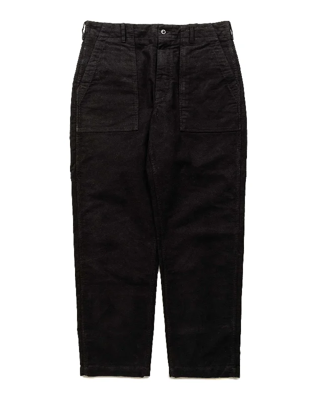 Designer Pants-Engineered Garments Fatigue Pant Black Cotton Moleskin