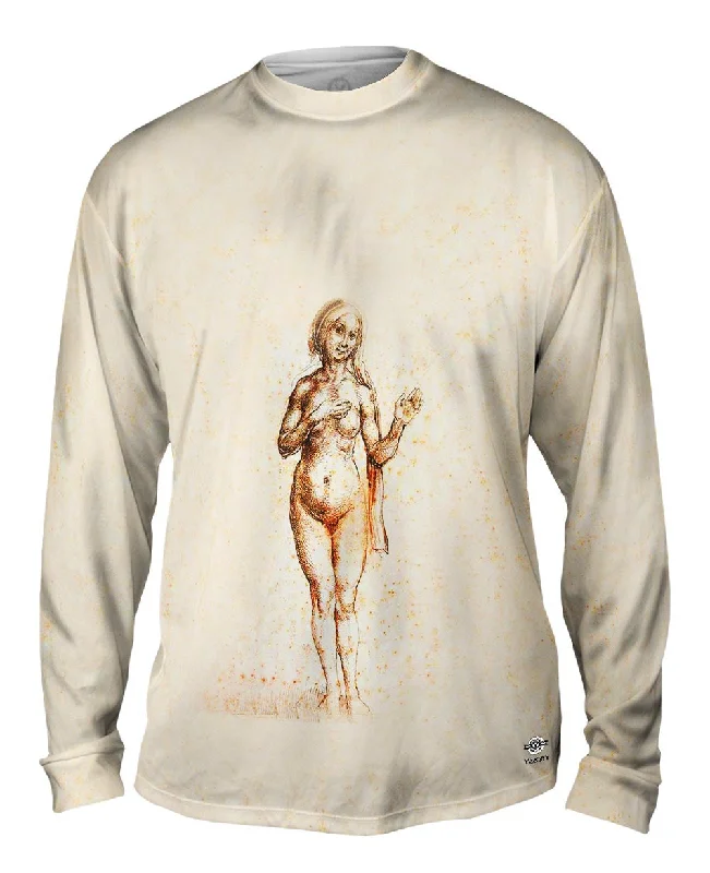 Sporty Long Sleeve Top-Albrecht Dürer - "Female Nude" (1493)