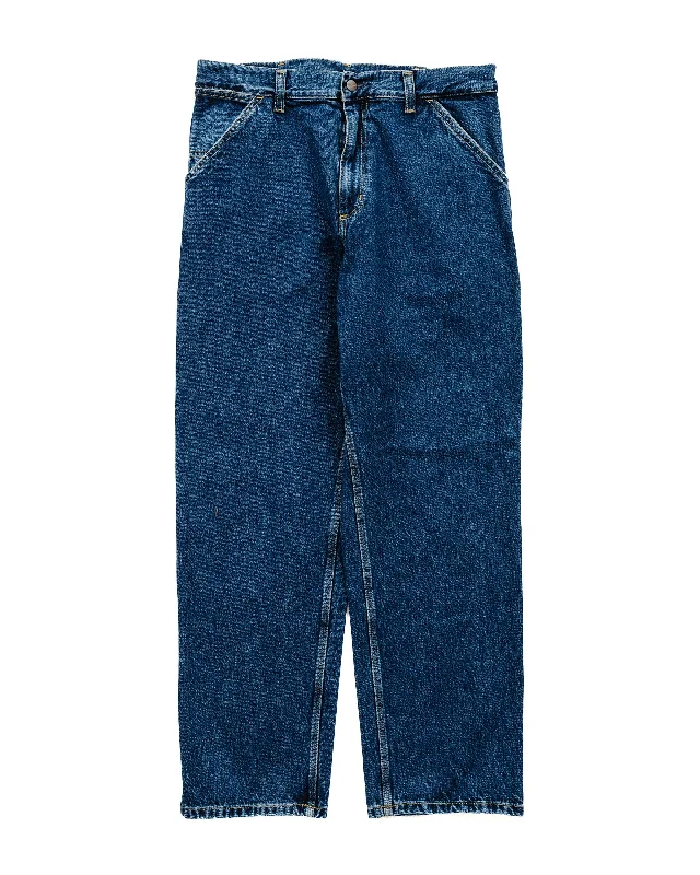 Low-Rise Pants-Carhartt W.I.P. Single Knee Pant Blue Stone Washed