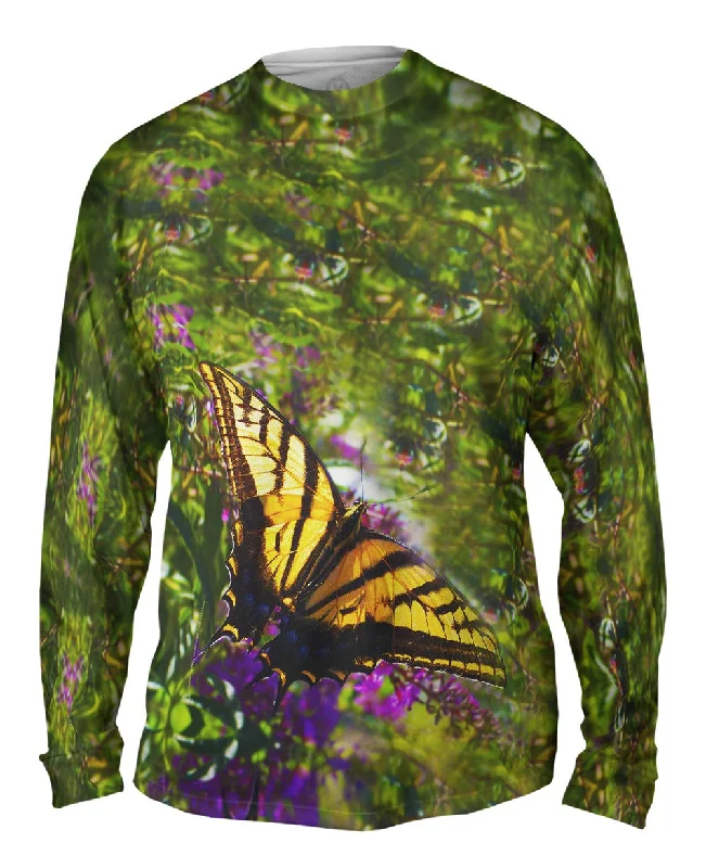 Soft Touch Long Sleeve-Yellow Striped Butterfly