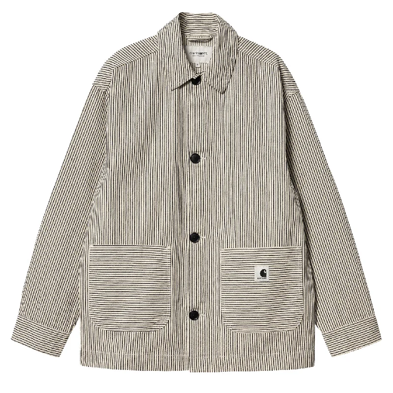 Casual Layer Jacket-Carhartt WIP Womens Haywood Coat Haywood Stripe Wax/Black