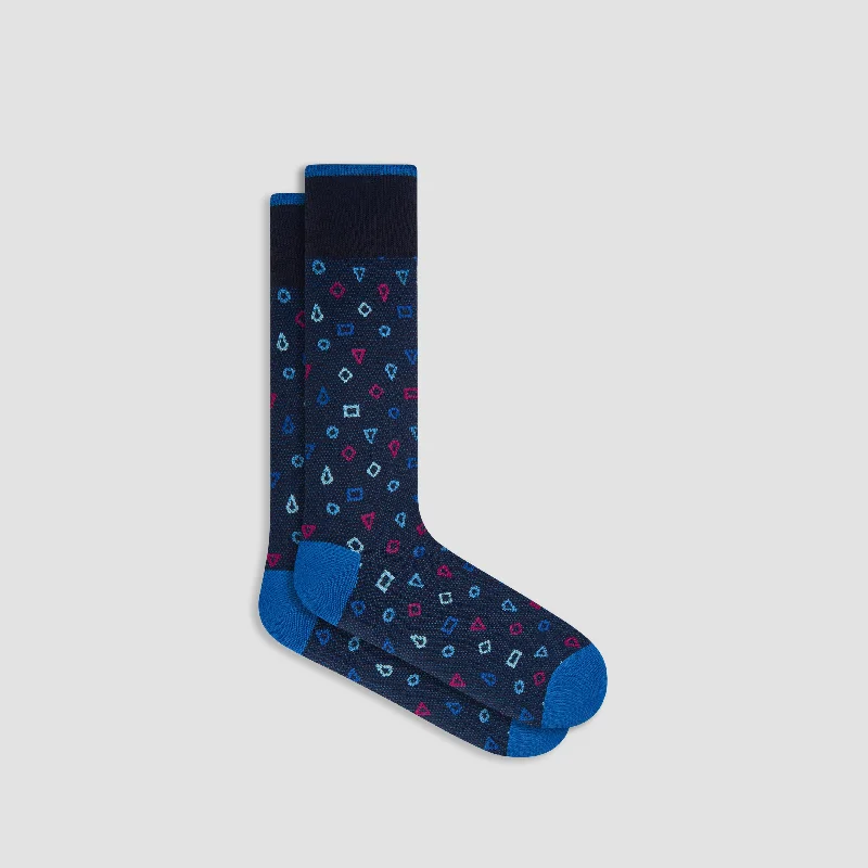 Indoor Socks-Geometric Cashmere Mid-Calf Socks