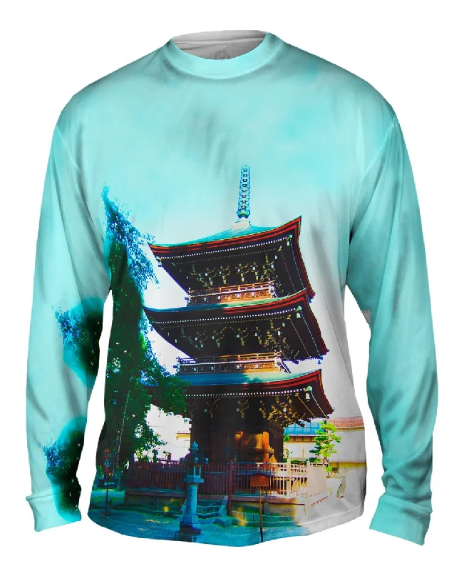 Relaxed Long Sleeve Shirt-Worship Temple