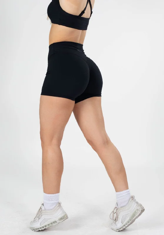 Zip Pocket Shorts-UltraLux Curve Contour Sculptseam™ Short Black