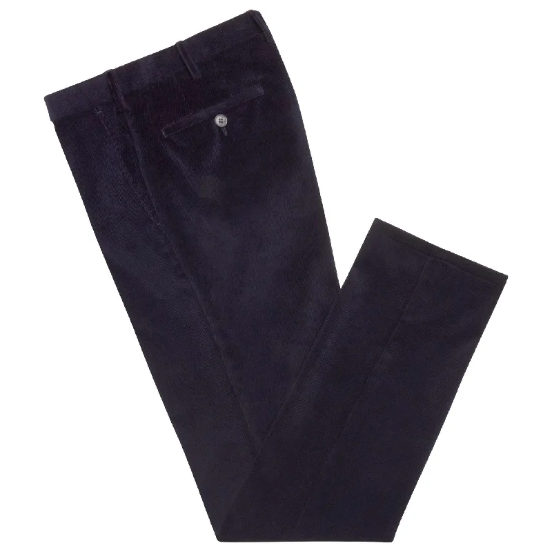 Slim Fit Pants-Terrance Navy Corduroy Trouser