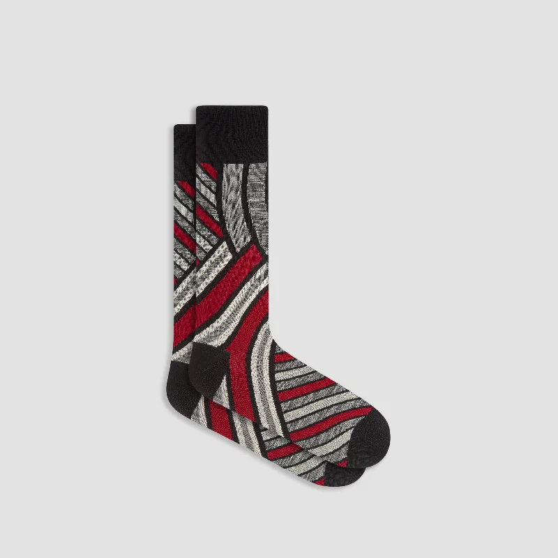 Toe Socks-Striped Mid-Calf Socks