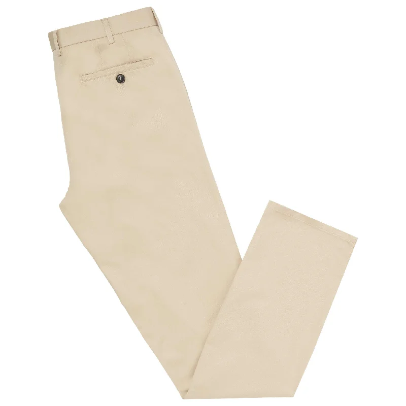 Dress Pants-Terrance Beige Cotton Chino Trouser