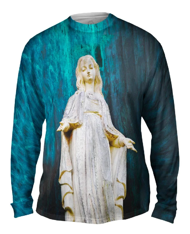 Stretch Fit Long Sleeve-Virgen Mary Statue