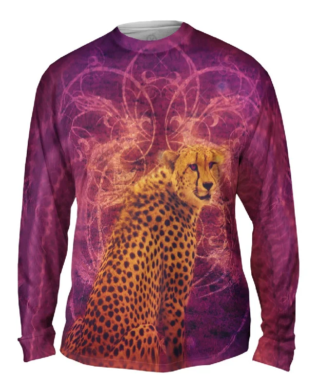 Thermal Long Sleeve Shirt-Violet Eyes Cheetah