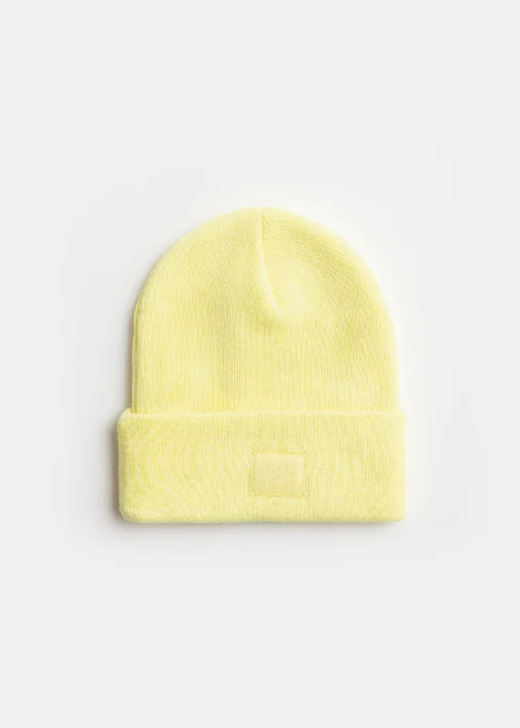 Classic Knit Hat-Adult Mad Hatter Knit Cuff Beanie - Lemon