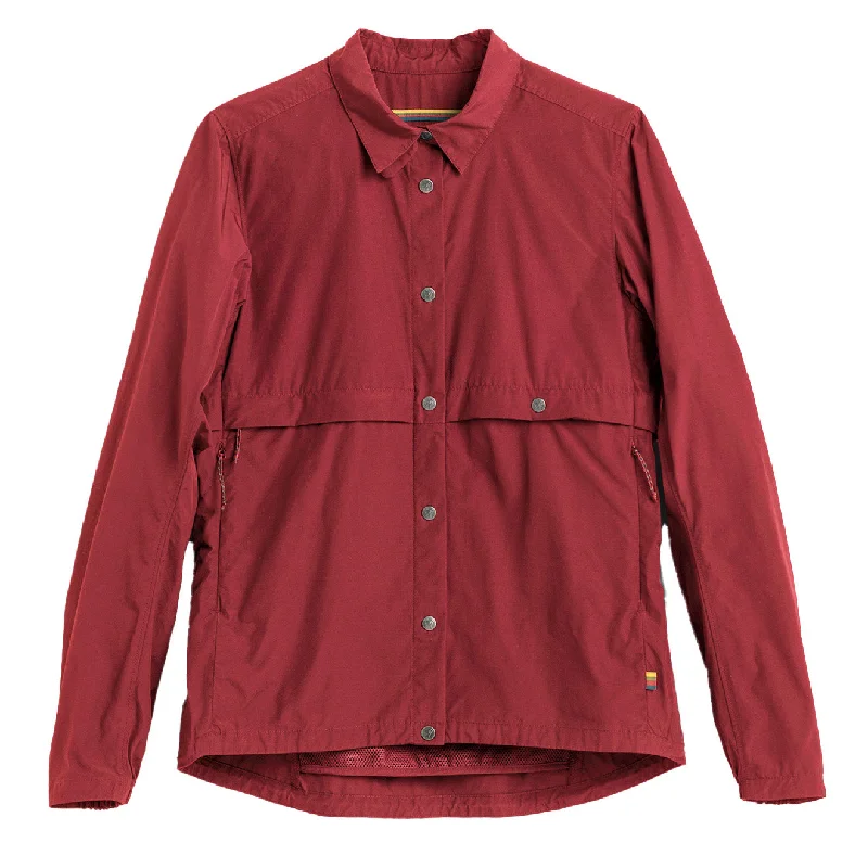 Reflective Sports Jacket-Fjallraven x Specialized Womens Riders Wind Jacket Pomegranate Red