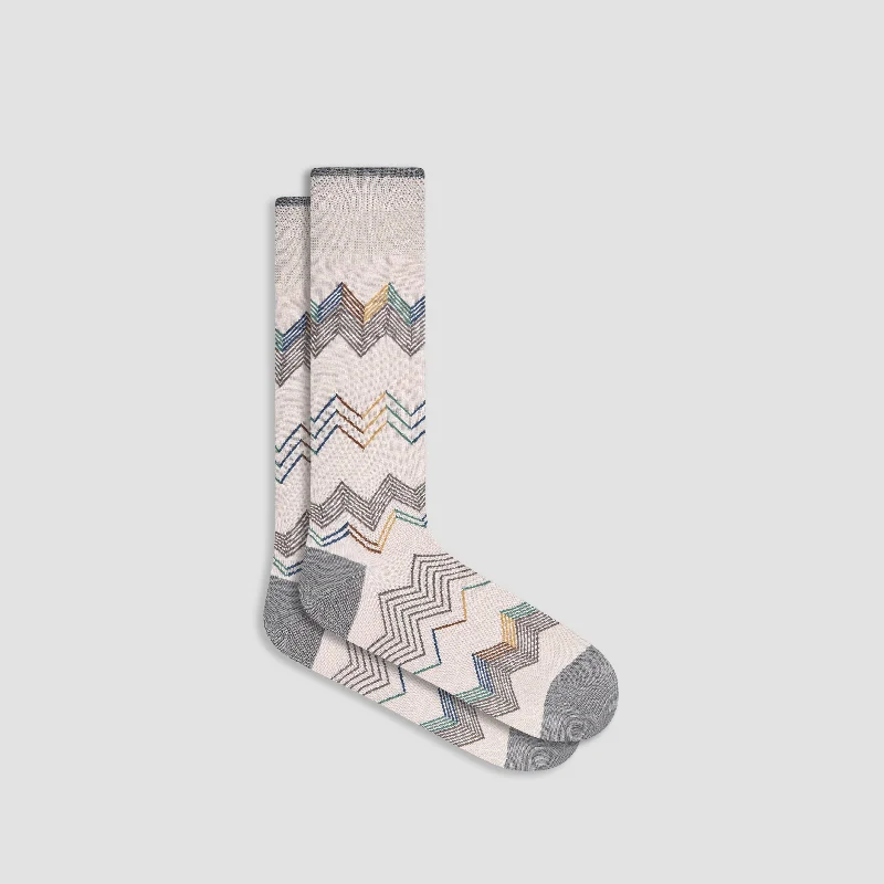 Cozy Fleece Socks-Chevron Stripe Mid-Calf Socks