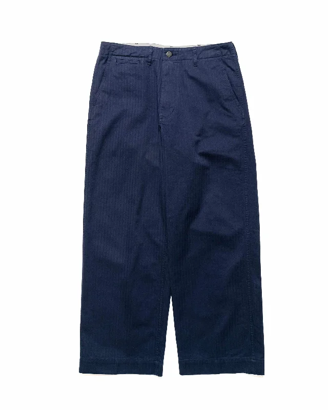 Work Cargo Pants-Beams Plus MIL Trousers Herringbone Navy