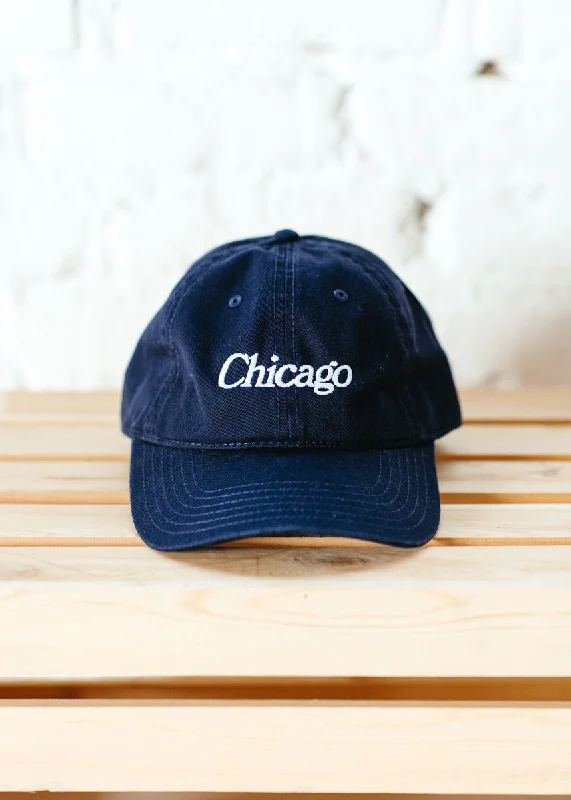 Knit Hat-Chicago Dad Hat - Navy