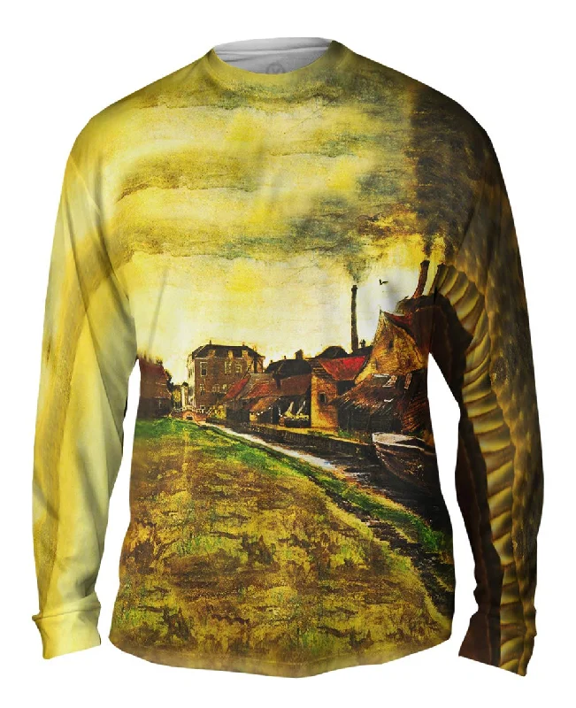 Warm Cotton Long Sleeve-Van Gogh -"Iron Mill in the Hague" (1882)