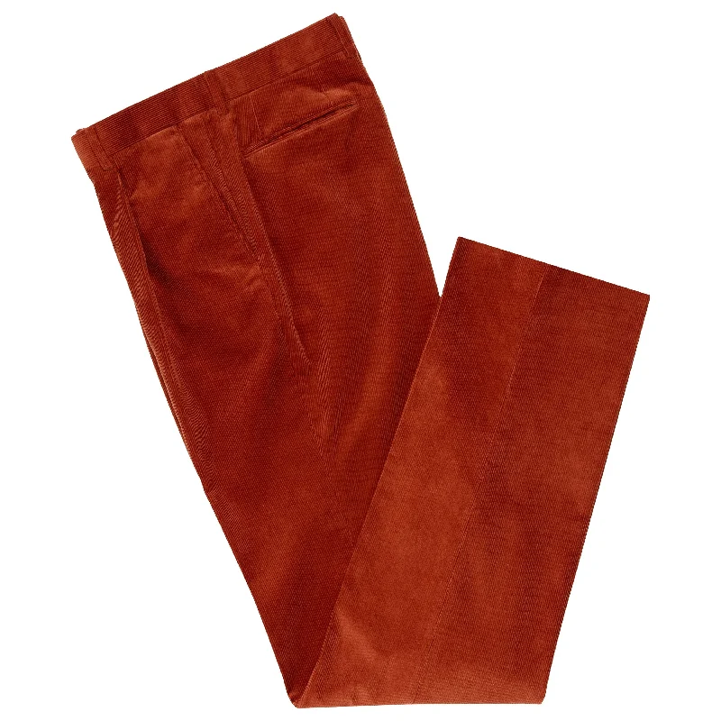 Skinny Fit Pants-Tyler Rust Corduroy Trousers