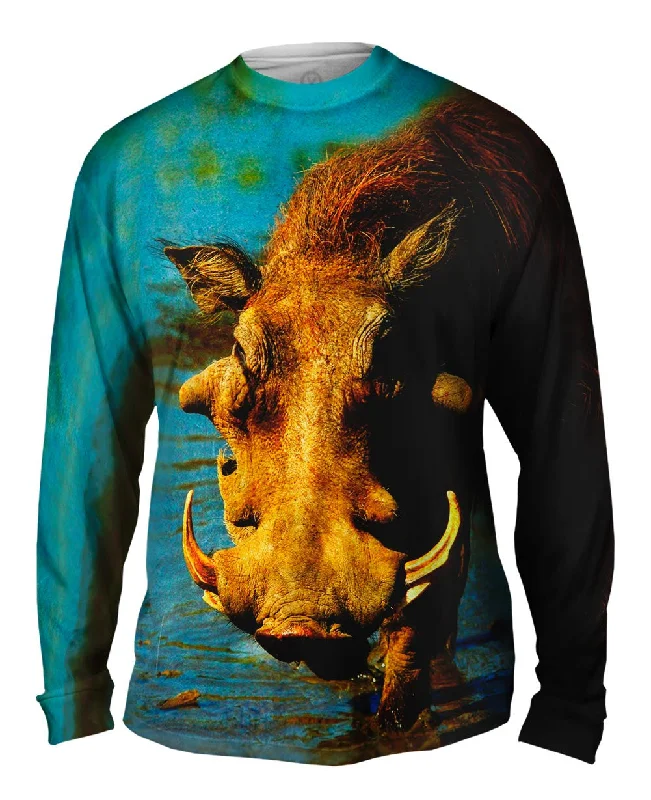 Long Sleeve Blouse-Warthog Stare