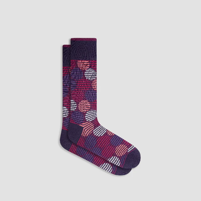 Ribbed Socks-Geometric Mid-Calf Socks