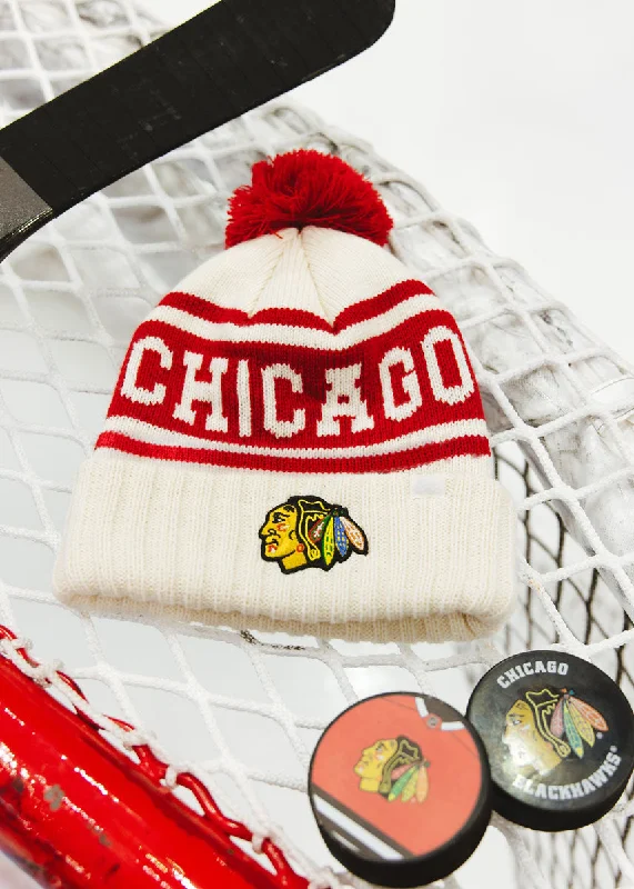 Relaxed Hat-Adult Chicago Blackhawks Varsity Beanie - Red