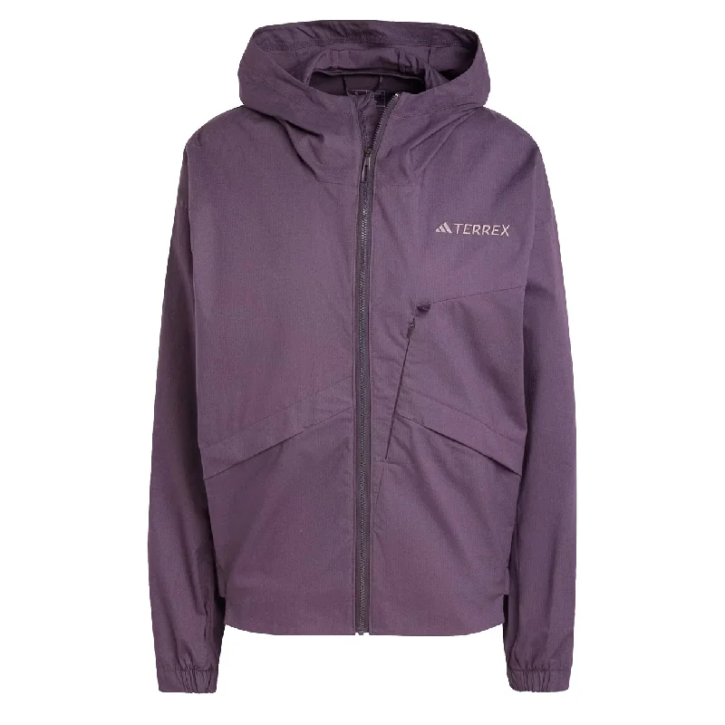 Military Jacket-Adidas Terrex Womens Xploric Wind Jacket Aurora Black