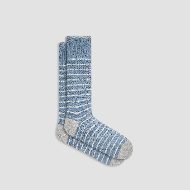 Low-Cut Socks-Striped Mid-Calf Socks