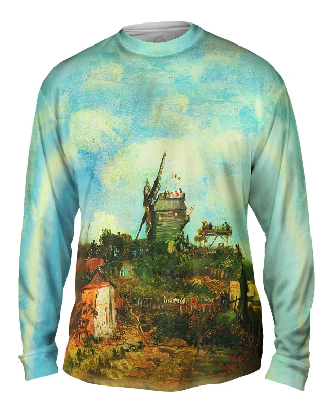 Relaxed Long Sleeve Shirt-Van Gogh -"Moulin de Gallete III" (1886)