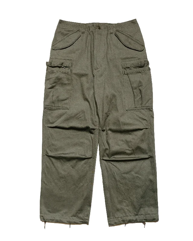 Fleece Pants-Sassafras Overgrown Pants Military Satin Olive