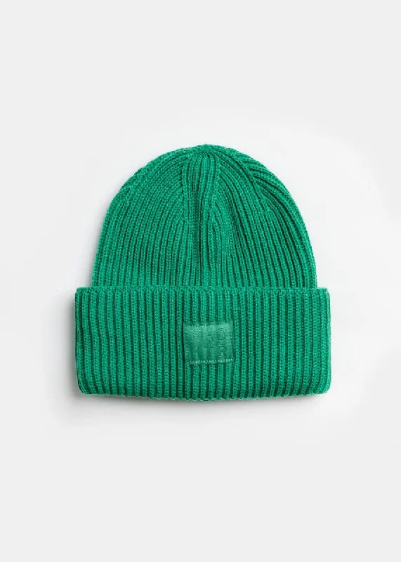 Lightweight Sun Hat-Adult Mad Hatter Ribbed Knit Beanie - Kelly Green