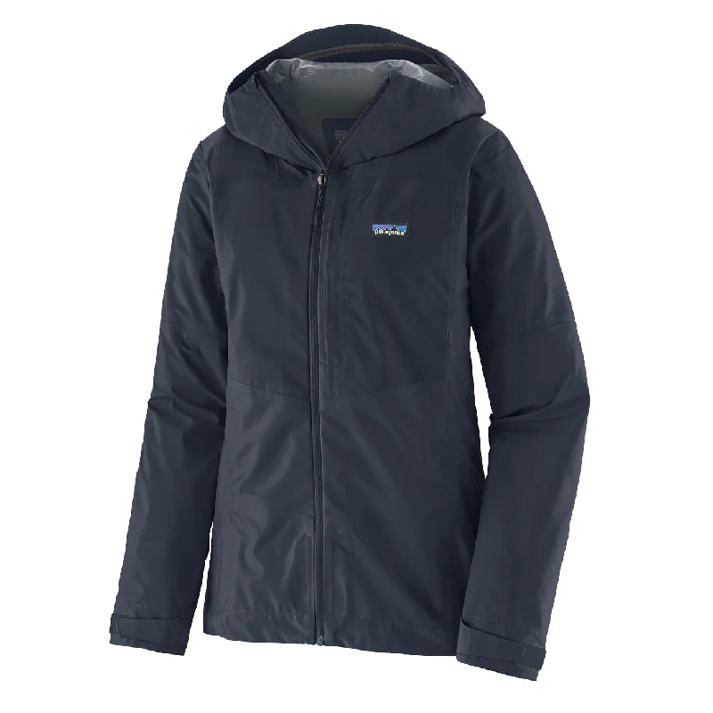 Parka Jacket-Patagonia Womens Boulder Fork Rain Jacket Smolder Blue