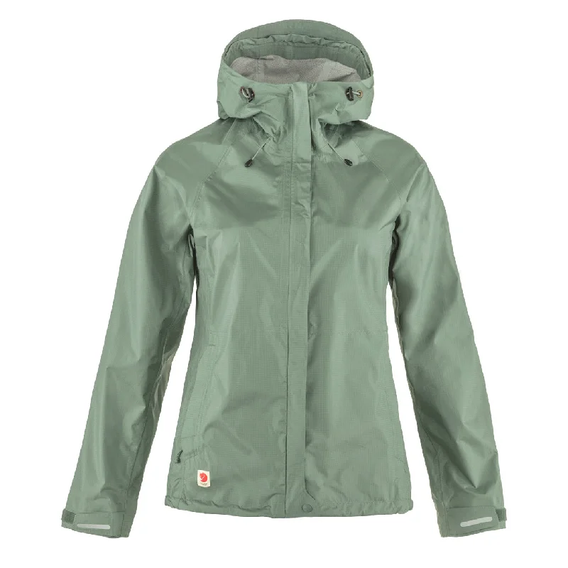 Fashionable Outerwear-Fjallraven Womens High Coast Womens Hydratic Jacket Patina Green