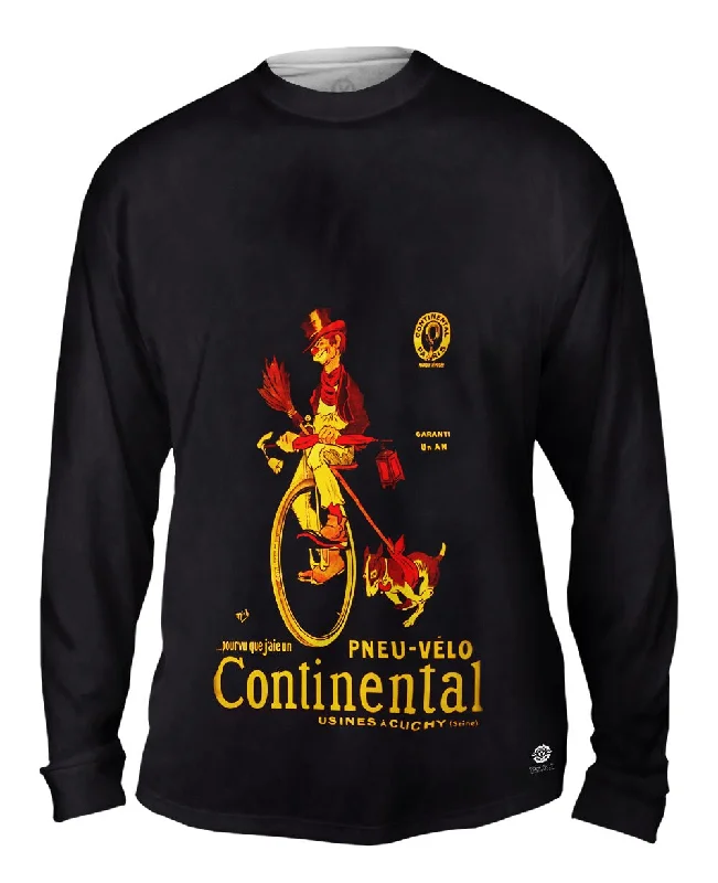 Long Sleeve Henley-"If Only I Had A Continental Bicycle Tire Advertising Poster"