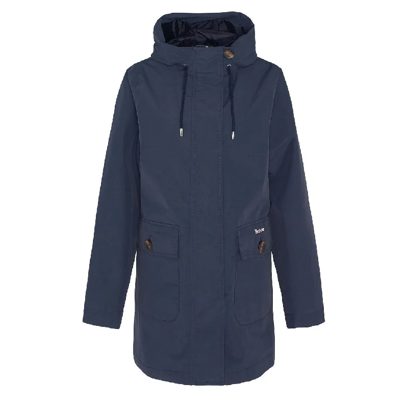 Performance Outerwear Jacket-Barbour Womens Lansdowne Waterproof Jacket Dark Navy