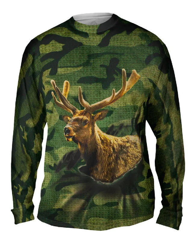 Long Sleeve Raglan-Torn Green Elk