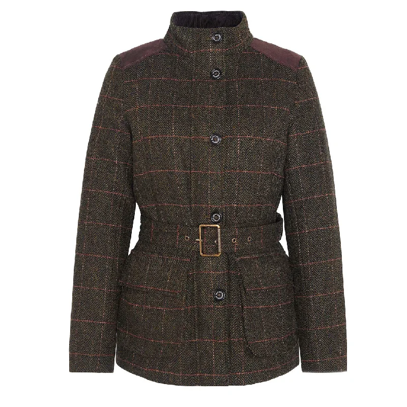 Zip Off Jacket-Barbour Womens Hollie Wool Jacket Spiced Pumpkin