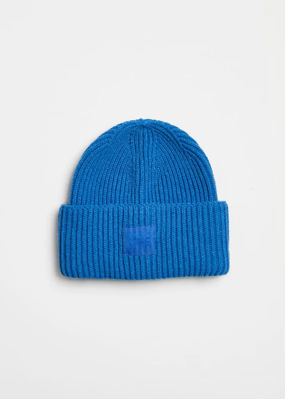 Outdoor Hat-Adult Mad Hatter Ribbed Knit Beanie - Cobalt