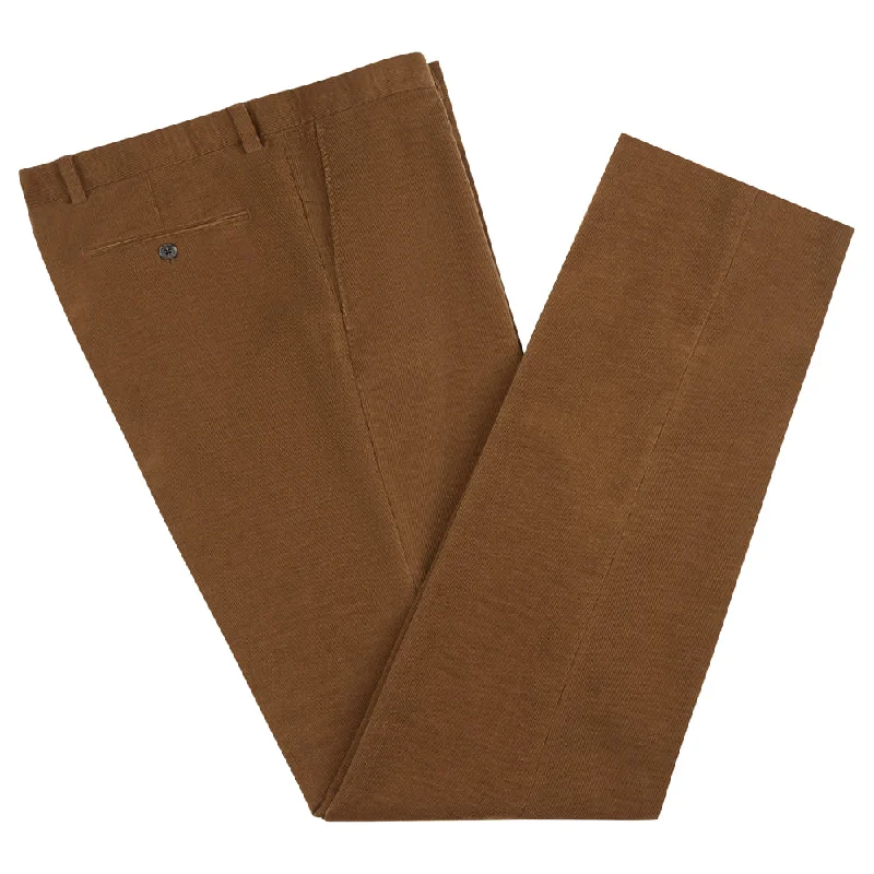 Chinos Pants-TYLER TAN COTTON CORDUROY TROUSERS