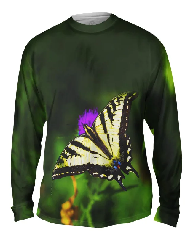 Premium Fit Long Sleeve-Wispy Yellow Butterfly