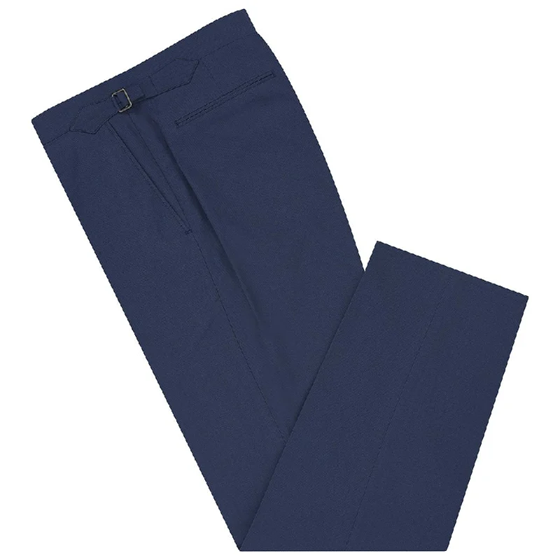 Casual Summer Pants-Theo Navy Oxford Trouser