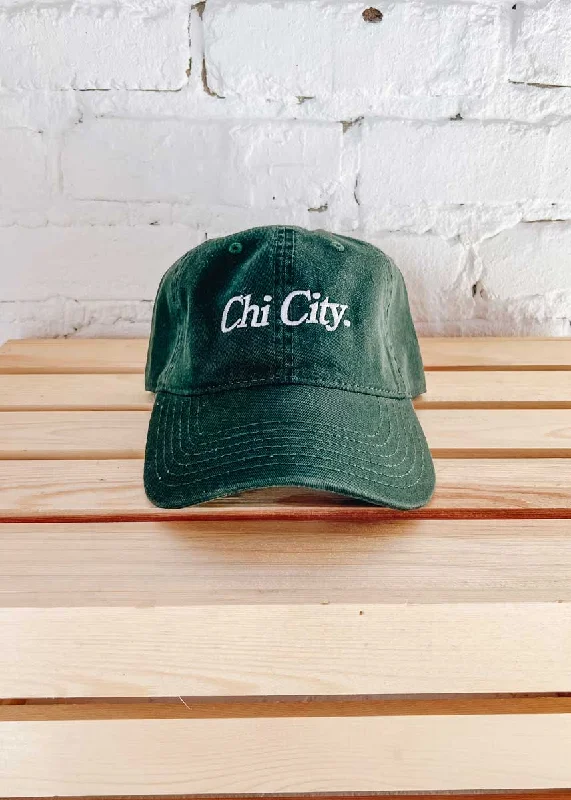 Relaxed Hat-Chi City Dad Hat - Hunter Green