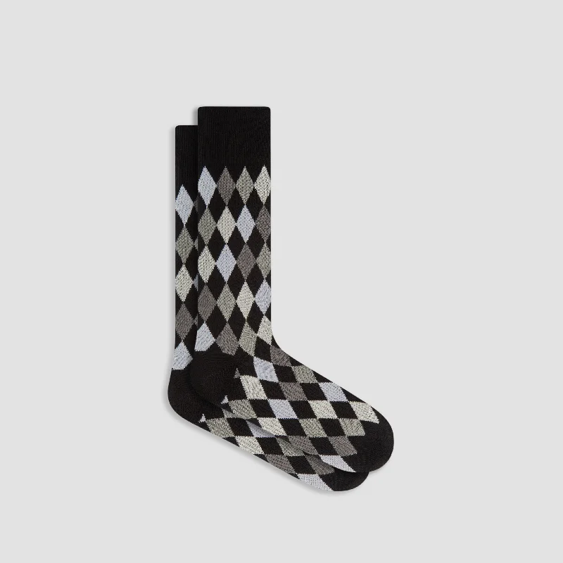 Compression Knee Socks-Harlequin Cashmere Mid-Calf Socks