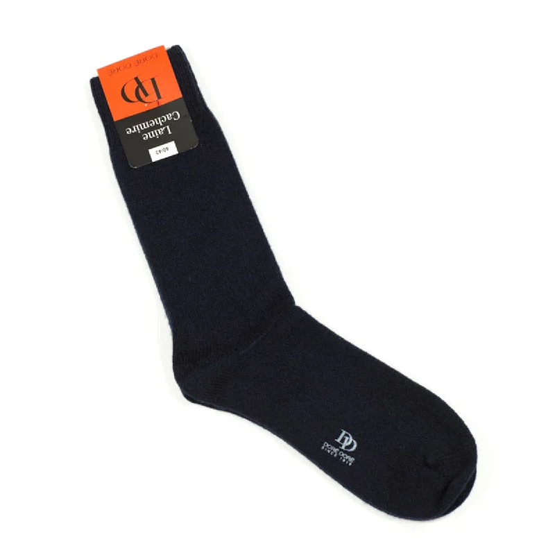 Indoor Socks-Wool & cashmere socks, navy