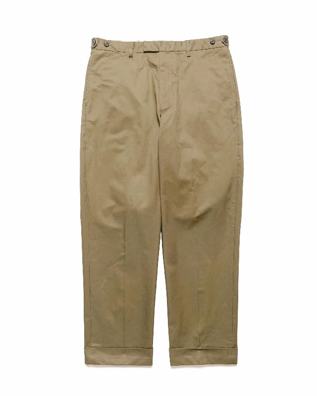 Comfy Pants-Beams Plus IVY Trousers Ankle-Cut 80/3 Twill Olive