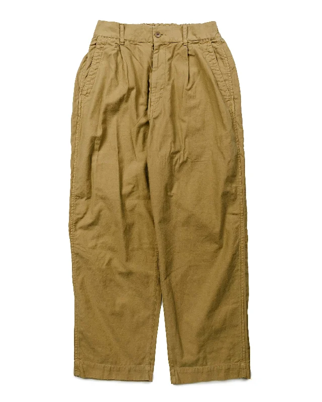 Zip Pocket Pants-Sage de Cret Cotton/Linen Satin Back Crepe Pleated Wide Pants Beige