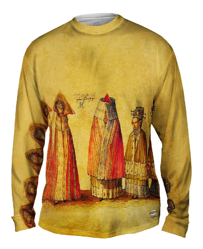 Athletic Fit Long Sleeve-Albrecht Durer - "Three Mighty Ladies from Livonia" (1521)