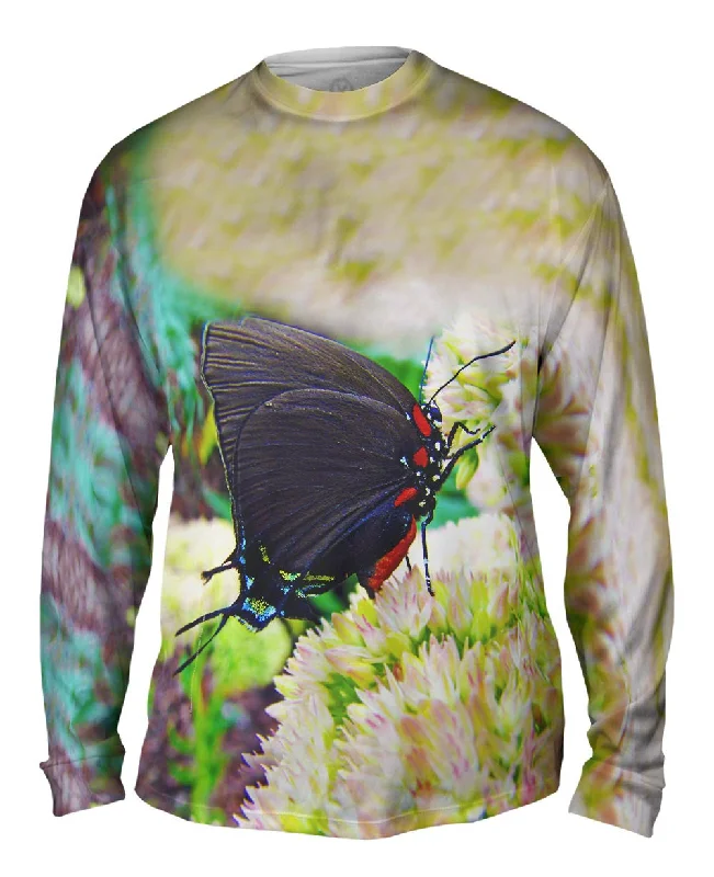 V-Neck Long Sleeve-Unusual Bloom Butterfly