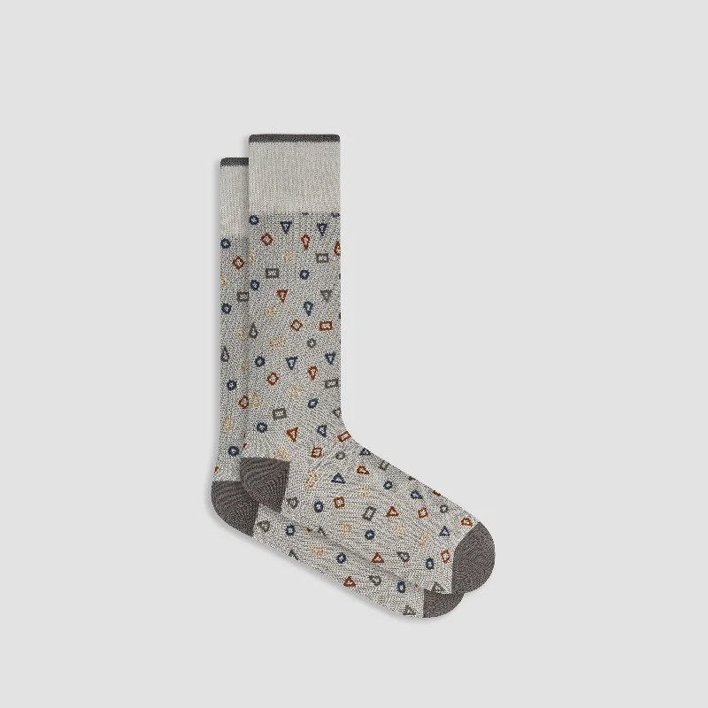 Hiking Wool Socks-Geometric Cashmere Mid-Calf Socks